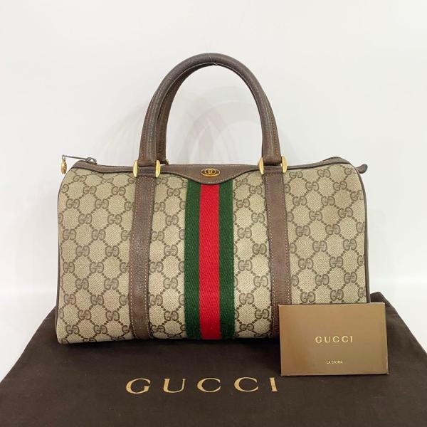 《大特価！》 GUCCI オールドグッチ ボストンバッグ シェリーライン GG柄 7767770