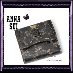 ANNA SUI アナスイ 財布 さいふ サイフ 財布 新作 レディース ウォールデコ 二つ折り ブラック 人気 新作 ブランド セール｜salada-bowl