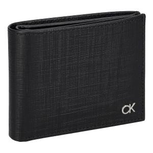 カルバンクライン Calvin Klein 財布 二つ折り財布 折りたたみ財布 小銭入れ付き K50K510877 BAX メンズ ブラック 本革 レザー｜salada-bowl