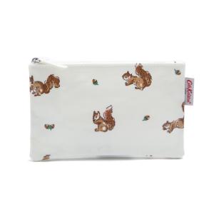 キャスキッドソン Cath Kidston ポーチ 小物入れ 1010152 106138718082102 ZIP PURSE ジップ パース CREAM＋GARDEN SQUIRRELS アイボリー系＋リス柄｜salada-bowl