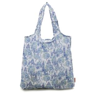 キャスキッドソン Cath Kidston エコバッグ トートバッグ サブバッグ Foldaway Shopper Conitnuity Mid Blue London Toile ブルー系マルチ 681650｜salada-bowl