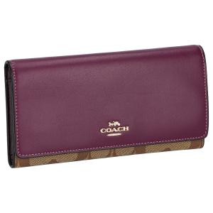 コーチ ファクトリー COACH FACTORY アウトレット 財布 長財布 C5966 IMRSF SIGNATURE SLIM レディース カーキ系+パープル系｜salada-bowl