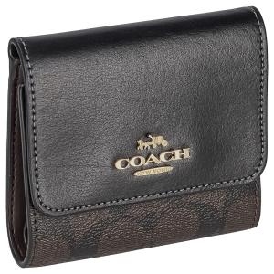 コーチ ファクトリー COACH FACTORY アウトレット 財布 三つ折り財布 ミニ財布 CE930 IMAA8 SIGNATURE SMALL レディース メンズ ブラウン系+ブラック｜salada-bowl