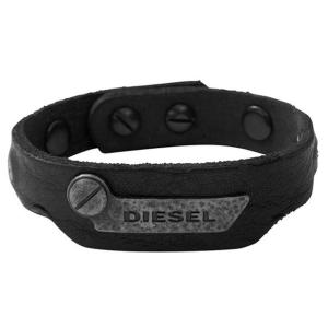 ディーゼル DIESEL ブレスレット メンズ レザーブレス ブラック 革 アクセ 黒 新作 ブランド 新品｜salada-bowl