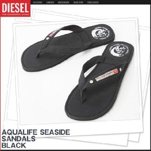 ディーゼル サンダル メンズ DIESEL ビーチサンダル ペタンコ ビーサン AQUALIFE SEASIDE 00Y753 PR012 T8013 ブラック 黒｜salada-bowl