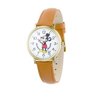 ディズニー Disney レディース ミッキーマウス 腕時計 M34-WH-LBR MickeyWatch ミッキーウォッチ クオーツ式 ホワイト+ブラウン｜salada-bowl