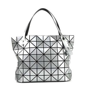 BAOBAO ISSEY MIYAKE バオバオ イッセイミヤケ バッグ BB68AG081 ROCK 91 ショルダートートバッグ シルバー レディース 女性 正規品 新品 未使用 送料無料｜salada-bowl