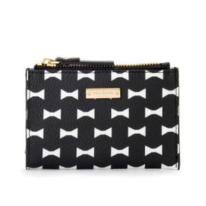 ケイト・スペード kate spade new york ボウ コリ コインケース リボン柄の小銭入れ キーリング キーホルダー ミニポーチ bow tile cori black/cream｜salada-bowl