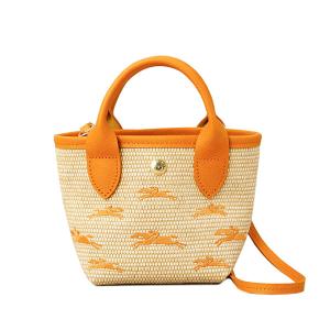 ロンシャン LONGCHAMP ハンドバッグ ショルダーバッグ 10206 HCF 222 LE PANIER PLIAGE H ル プリアージュ パニエ SAC A MAIN XS ABRICOT オレンジ+ベージュ 系｜salada-bowl