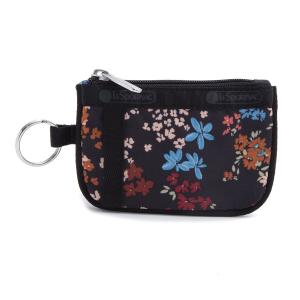 レスポートサック LeSportsac コインケース 小銭入れ マルチケース ミニポーチ 4009 E716 KEY CARD HOLDER キーカードホルダー FLORAL SPICE ブラック系マルチ｜salada-bowl