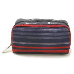 レスポートサック LeSportsac ポーチ RECTANGULAR COSMETIC 6511 E294 コスメポーチ SADDLE STRIPE サドルストライプ ネイビー系 縞柄 化粧ポーチ 新品｜salada-bowl