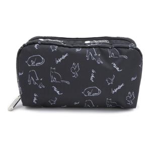 レスポートサック LeSportsac ポーチ コスメポーチ 6511 E425 RECTANGULAR COSMETIC レキュタンギュラーコスメティック CAT & FINCH ブラック系｜salada-bowl