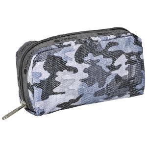 レスポートサック LeSportsac ポーチ コスメポーチ 6511 F545 RECTANGULAR COSMETIC レキュタンギュラーコスメティック CAMO CANVAS INDIGO ブルー系マルチ｜salada-bowl