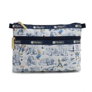 レスポートサック LeSportsac ポーチ 7105 U166 COSMETIC CLUTCH PETER'S TOILE DE JOUY ネイビー系マルチ ピーターラビット｜salada-bowl