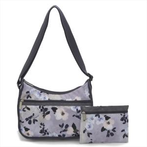 レスポートサック LeSportsac ショルダーバッグ 斜めがけバッグ 7520 E015 Classic Hobo クラシックホーボー LYRICAL FROST 花柄ライトグレー系マルチ｜salada-bowl