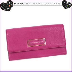 MARC BY MARC JACOBSマークバイマークジェイコブス 財布 長財布 三つ折り長財布 レディース 牛革 フーシャピンク 長サイフ セール｜salada-bowl