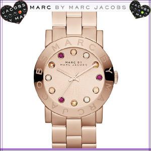 マークバイマークジェイコブス MARC BY MARC JACOBS 腕時計 レディース ブランド ロゴベゼルとラインストーンインデックスが可愛いピンクゴールド｜salada-bowl