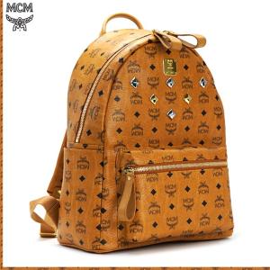 MCM エムシーエム リュック コニャック バックパック スタッズ 韓国 正規品 デイパック レディース ブランド メンズ 革 通勤バッグ 男女兼用 新品 贈り物｜salada-bowl