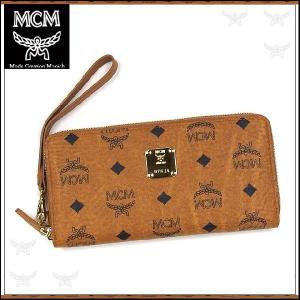 送料無料 MCM 財布 正規品 mcm 長財布 レディース ラウンドファスナー長財布 小銭入れ付 さいふ メンズ キャメル MXL4SVE01｜salada-bowl