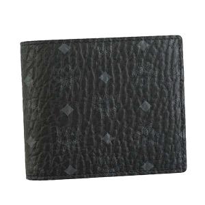 エムシーエム MCM 財布 二つ折り財布 MXS8SVI66 BK001 メンズ SML WALLET 4CC COIN PKT スモール モノグラム 二つ折りコインウォレット BLACK ブラック｜salada-bowl