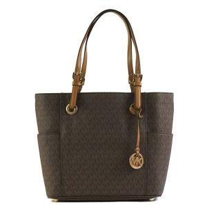 マイケル コース MICHAEL KORS トートバッグ 30H6GTTT3V 200 EW SIGNATURE TOTE JET SET BROWN MK ショルダーバッグ  肩掛け ブラウン｜salada-bowl