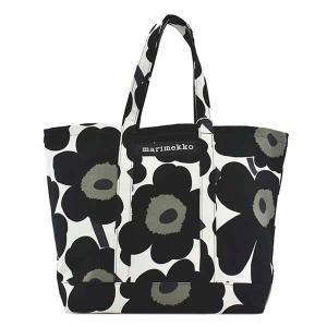 マリメッコ marimekko バッグ トートバッグ 肩掛けバッグ 048295 030 PERUSKASSI ペルスカッシ PIENI UNIKKO ウニッコ WHITE/BLACK/OLIVE ブラック系｜salada-bowl