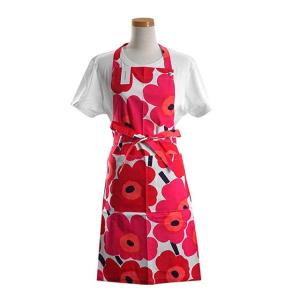 マリメッコ marimekko ウニッコ柄 エプロン ブランド レディース 女性用 大人用 かわいい 母の日 贈り物 正規品 新作 北欧 雑貨｜salada-bowl