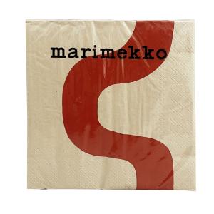 マリメッコ marimekko ペーパーナプキン 紙ナプキン ランチサイズ ihr 20枚 878810 SEIREENI セイレーニ red ライトベージュ+レッド系 北欧｜salada-bowl