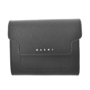 マルニ MARNI 三つ折り財布 PFMO0052U2 LV520 Z360N WALLET FLAP SQUARED 小銭入れ付き ミニ財布 メンズ レディース ブラック｜salada-bowl