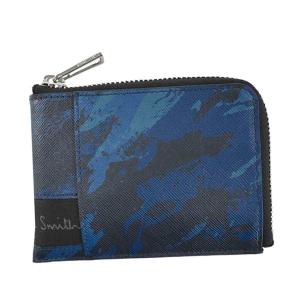 ポール スミス Paul Smith コインケース M2A6384 41 ブルー カモフラージュプリント COMER ZIP CARD HOLDER｜salada-bowl