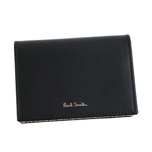 ポールスミス Paul Smith 名刺入れ カードケース クレジットカードケース M1A4776 AMULTI 79 CREDIT CARD CASE ブラック+マルチストライプ柄｜salada-bowl