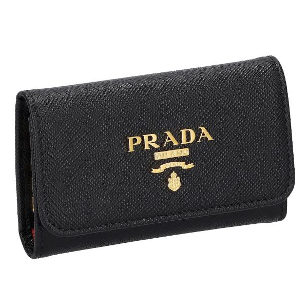 プラダ PRADA キーケース キーリング付き 4連キーケース サフィアーノレザー ロゴ 1PG00...