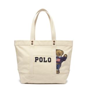 ラルフローレン Ralph Lauren ポロラルフローレン Polo Ralph Lauren ポロベア トートバッグ ショルダーバッグ 428746448 001 BEAR PP TOTE クリーム｜salada-bowl