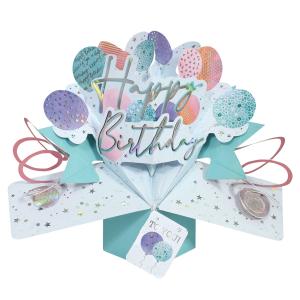 セカンドネイチャー SECOND NATURE ポップアップカード グリーティングカード ハッピーバースデー バルーンズ POP212 HAPPY BIRTHDAY 誕生日 風船 星の商品画像