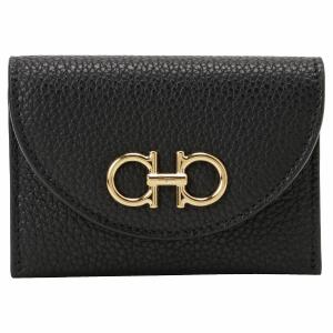 フェラガモ Ferragamo カードケース 名刺入れ 220332 750354 001 bcfr00243l GANCINO CREDIT CARD HOLDER ダブルガンチーニ BLACK ブラック｜salada-bowl