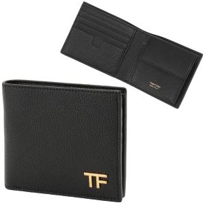 トムフォード TOM FORD 財布 二つ折り財布 折りたたみ財布 小銭入れ付き YT278 LCL158G 1N001 bwtd00042m BLACK ブラック｜salada-bowl