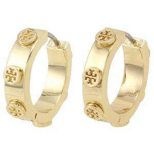 トリーバーチ TORY BURCH ピアス アクセサリー 57095-720 ダブルT ロゴ フープ Logo Studded Huggie Earring ハギー Tory Gold ゴールド｜salada-bowl