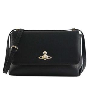 ヴィヴィアンウエストウッド Vivienne Westwood 41020001 BALMORAL LARGE BAG WITH FLAP バルモラル フラップ式 ラージ 斜めがけショルダーバッグ BLACK｜salada-bowl