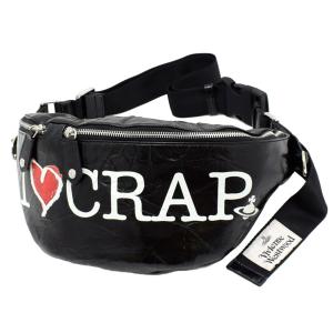 ヴィヴィアン ウエストウッド バッグ 43070009-41025-N401 I LOVE CRAP BUMBAG バムバッグ ウエストポーチ ウエストバッグ ボディバッグ BLACK｜salada-bowl