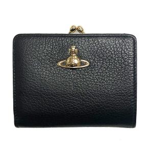 ヴィヴィアン ウエストウッド Vivienne Westwood 財布 51010020 BALMORAL WALLET WITH FRAME POCKET バルモラル がま口 二つ折り財布 BLACK ブラック｜salada-bowl