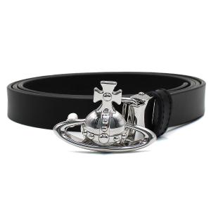 ヴィヴィアンウエストウッド Vivienne Westwood ベルト 8201006HU-L0022-N401 BELTS SMALL LINE ORB BUCKLE メンズ シルバー+ブラック｜salada-bowl