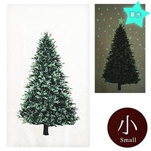 クリスマスツリー タペストリー蓄光ミニサイズ ウッド柄パネル オックス カットクロス