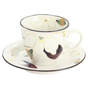セラミック藍 花かいろう コーヒー碗皿 木蓮 サイズ：約φ9 H7.5 60182