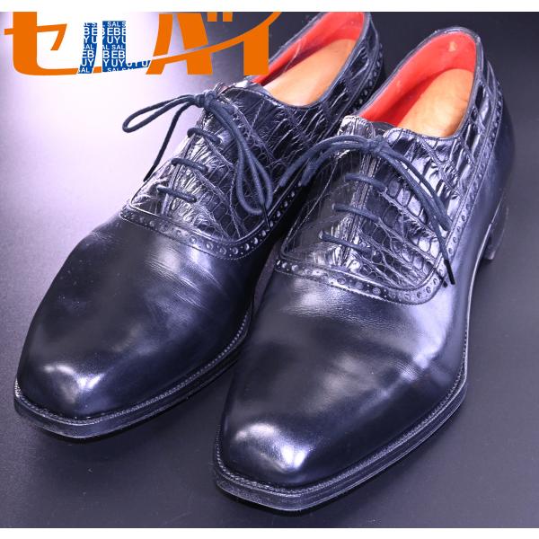 本物 極上品 ジョージクレバリー 極希少 マットクロコダイルレザー ST. ANDREWS メンズレ...