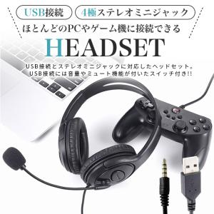 ヘッドセット usb ステレオミニジャック 両...の詳細画像1