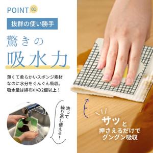 スポンジワイプ 【選べる3枚セット】 キッチン...の詳細画像3