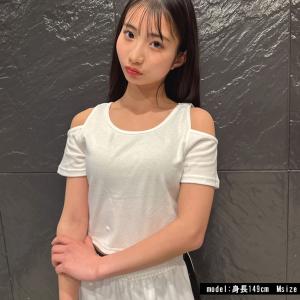肩あきシンプルT 半袖 日本製 ショート丈 キ...の詳細画像1