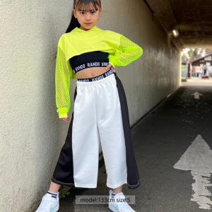 配色ワイドバスパン 切替 パンツ 配色 キッズ...の詳細画像4