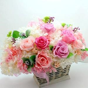 プリザーブドフラワーアレンジ バスケット 豪華...の詳細画像2
