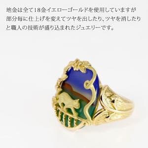 指輪 リング ピクチャーメノー 18金 猫 ギ...の詳細画像2
